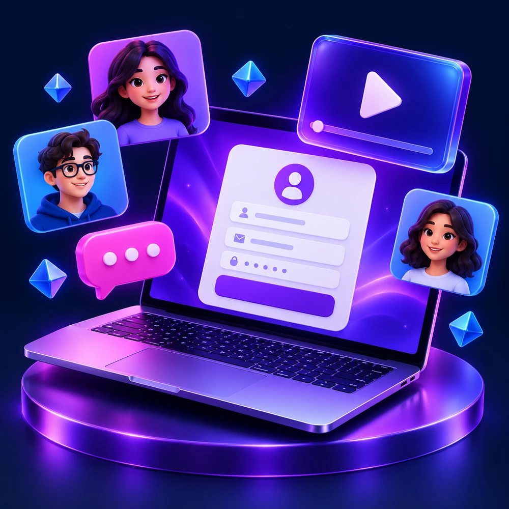 Learning account illustration