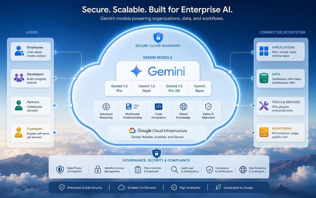 Gemini AI models inside a secure Cloud AI architecture