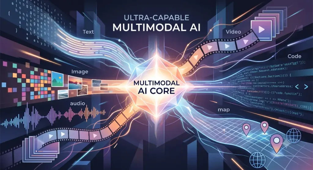 Gemini AI multimodal ecosystem for text image audio video and code