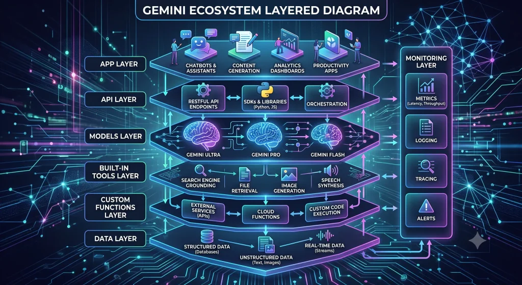Gemini app API models tools and data architecture